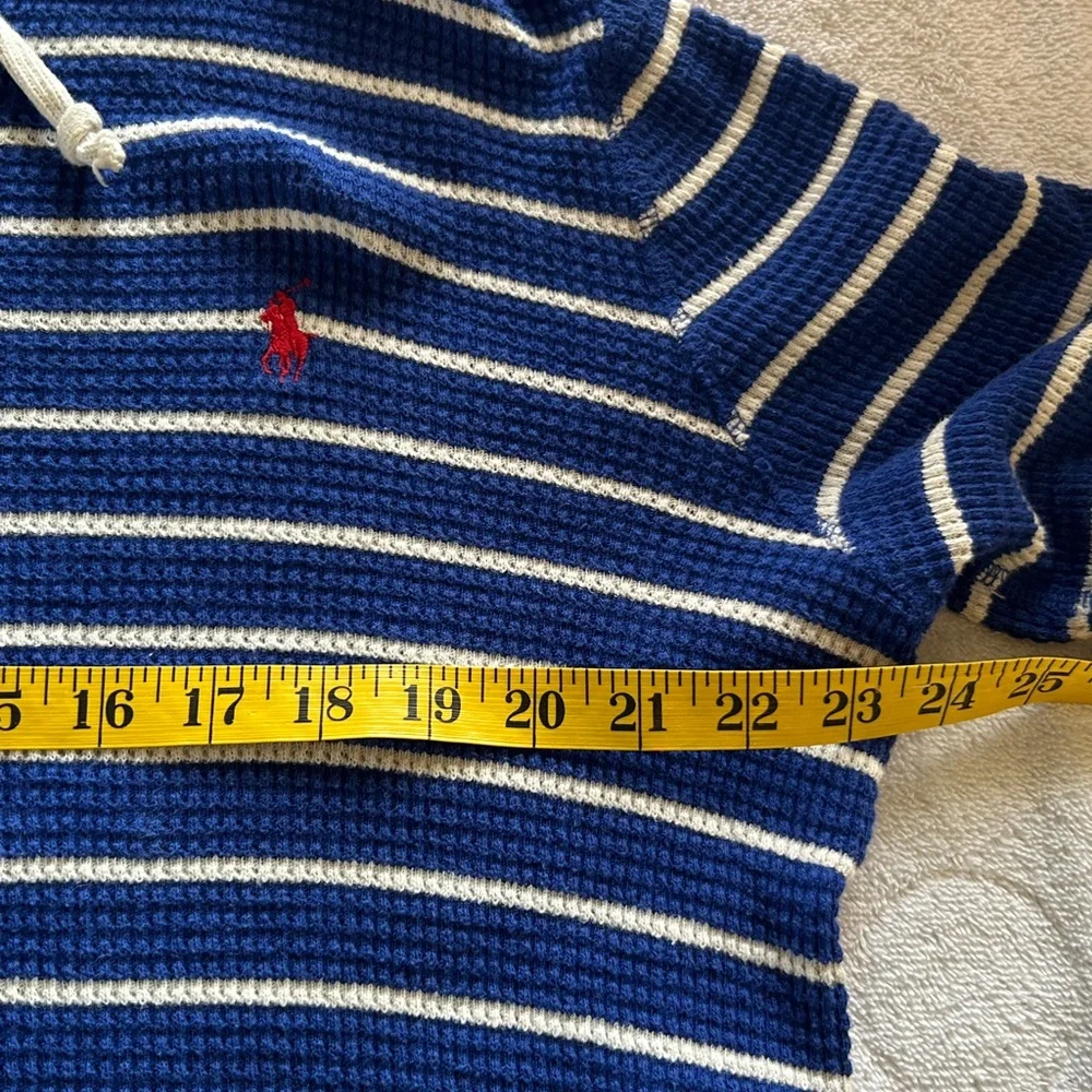 Polo Ralph Lauren Blue and White Striped Hooded Thermal